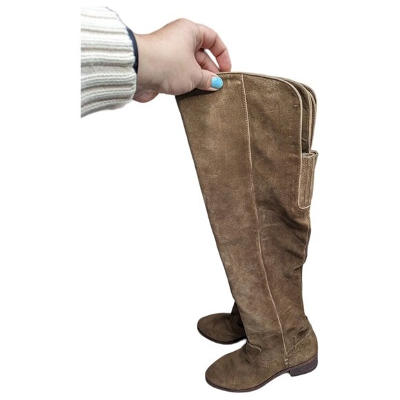 Dolce Vita Kitt Camel Tan Suede Almond Toe Over the Knee Block Heel Boho Boots 6 - Picture 5 of 6